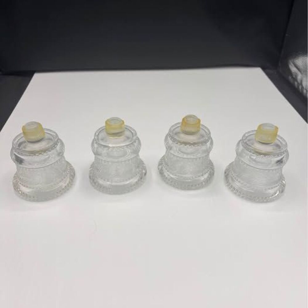Vintage Homco Traditions 1193 Clear Glass Peg Votive Cups Set of 4 Sconce